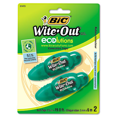 -woetp21 Wite-out Ecolutions Mini Correction Tape- White- .2 In. X 235 In.- 2-pack