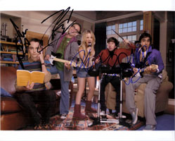 Powers Collectibles 14464 Signed Big Bang Theory The 8x10 By Jim Parsons Johnny Galecki Kaley Cuoco Simon Helberg and Kunal Nayyar Photo