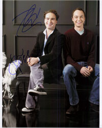 Powers Collectibles 16682 Signed Big Bang Theory The Jim Parsons Johnny Galecki 8x10 By Jim Parsons and Johnny Galecki Photo