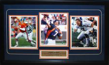 Powers Collectibles 99911458 Signed Elway John Denver Broncos Framed 3 Photograph Collage Photo