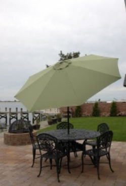 Umb-201gr 9 Ft. Aluminum Umbrella With Tilt - Sage Green