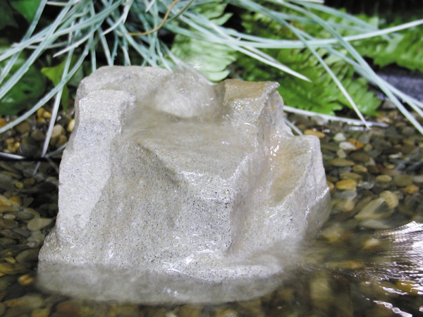 Aaw313 Granite Bubbler For Bird Bath Or Water Garden Pond Feature - Gray