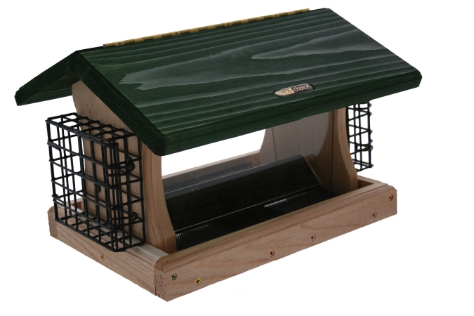Birds Choice G300SS 5 Quart Cedar 2Sided Feeder with Suet Cages