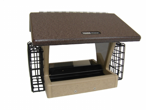 Birds Choice SN200BS Recycled 4 Quart 2Sided Feeder with Suet Cages
