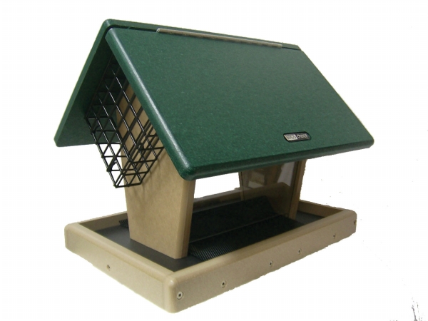 Snhfs Recycled 7 Quart Hopper With 2 Angled Suet Cages