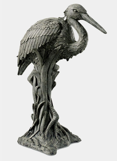 80203m Heron In Reeds Statue