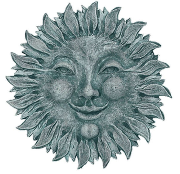 86001m Weather Resistant Sun Face Plaque - Moss