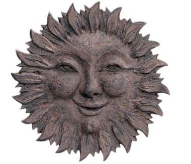86001wi Weather Resistant Sun Face Plaque - Wrought Iron