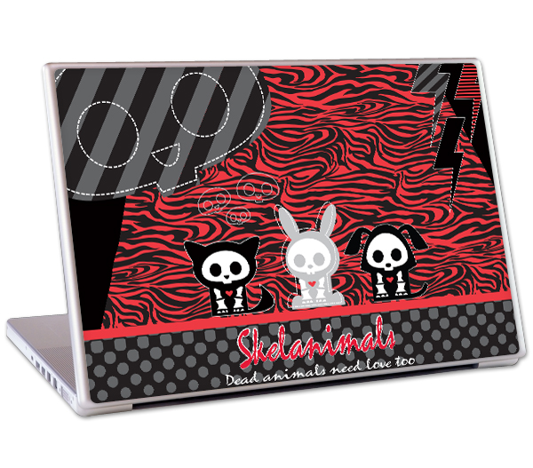 MusicSkins MSSKEL30012 17 in. Laptop For Mac amp; PC Skelanimals Biased Love Skin