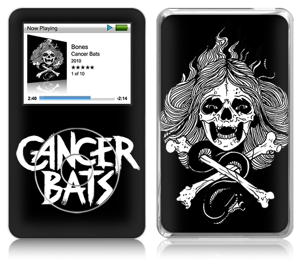 MusicSkins MSCBAT20003 iPod Classic 80120160GB Cancer Bats Bones Skin