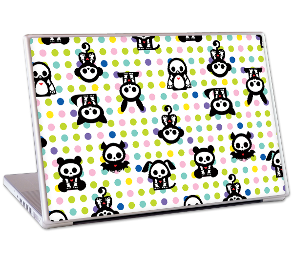 MusicSkins MSSKEL60048 12 in. Laptop For Mac amp; PC Skelanimals Dots Skin