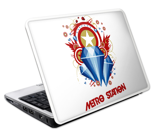 MusicSkins MSMSTA10022 Netbook Medium 9.4 x 5.8 Metro Station Captain America Skin