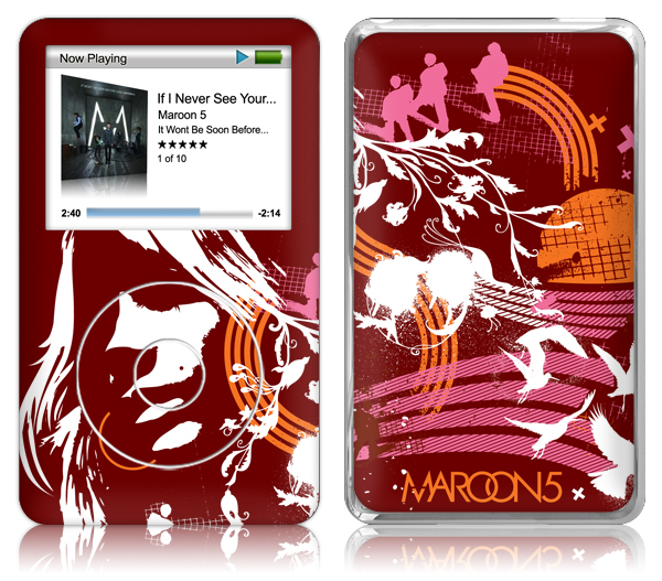MusicSkins MSM520003 iPod Classic 80120160GB Maroon 5 Abstract Skin