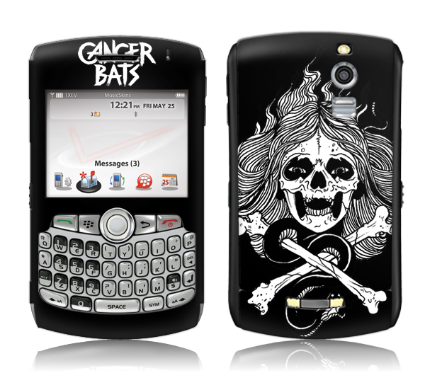 MusicSkins MSCBAT20032 BlackBerry Curve 8330 Cancer Bats Bones Skin