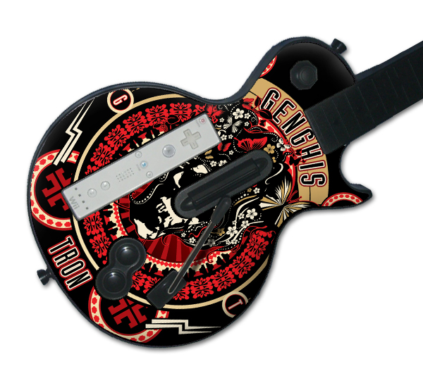 MusicSkins MSGENG10027 Guitar Hero Les Paul Wii Genghis Tron Skullerflies Skin