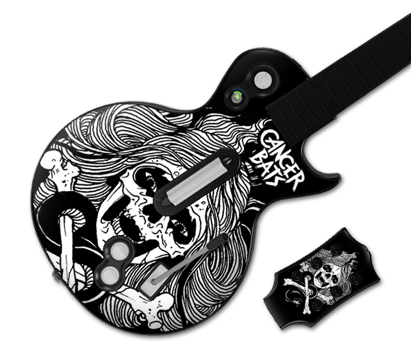 MusicSkins MSCBAT20026 Guitar Hero Les Paul Xbox 360 and PS3 Cancer Bats Bones Skin