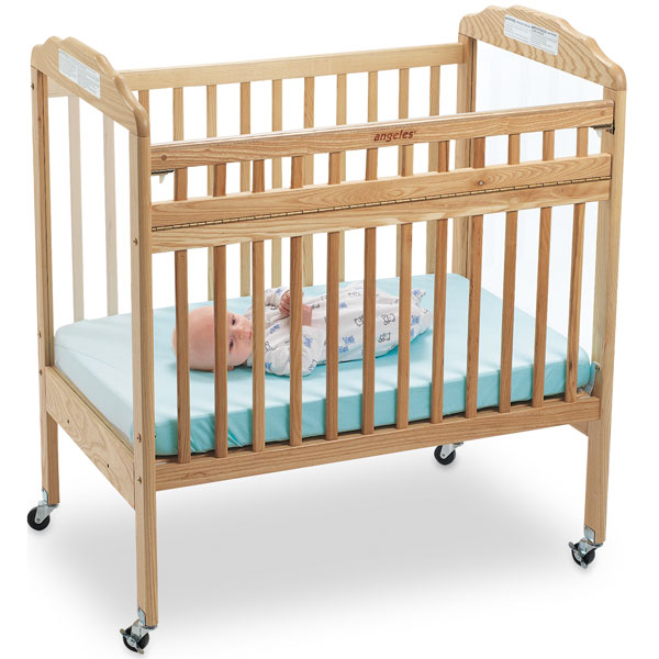 Angeles AEL7065 Natural DropGate MirrorClear View Crib