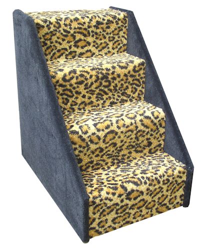 Essential Pet Products DSTAIRS4L Bear Stairs 4 Pet Stairs  Leopard