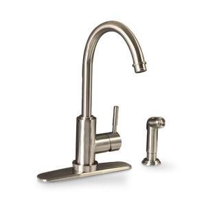 120098 Essen Kitchen Faucet With Spray And Single Metal Lever Handle Brushed Nickel