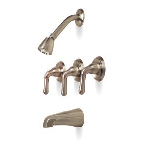 Premier Sanibel 120187 3 Handles Tub and Shower Faucet in Brushed Nickel