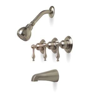 Premier Wellington 120142 Three Handles Tub and Shower Faucet in Brushed Nickel