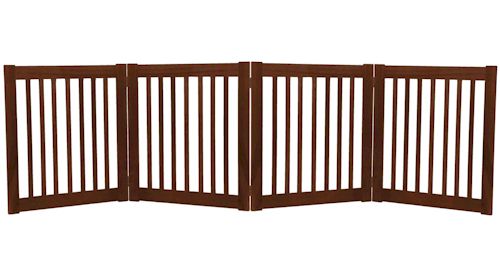 Essential Pet Products 42221 Small Four Panel Ez Pet Gate  Mahogany