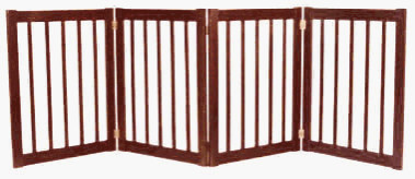 Essential Pet Products 42223 Large Four Panel Ez Pet Gate  Mahogany