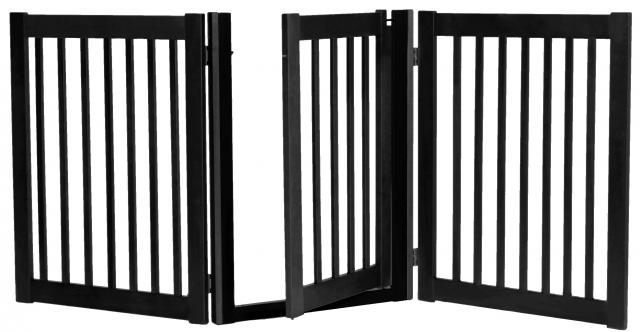 Essential Pet Products 42424 Three Panel Walk Thru Pet Gate  Black