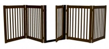 Essential Pet Products 42225 Five Panel Walk Thru Pet Gate  Mahogany