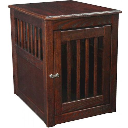Essential Pet Products 52164 Medium Oak End Table Pet Crate  Mahogany