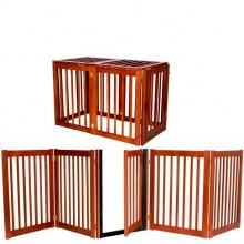 Essential Pet Products 42126 Walk Thru Pet Gate and Dog Pen  Cherry