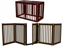 Essential Pet Products 42226 Walk Thru Pet Gate and Dog Pen  Mahogany