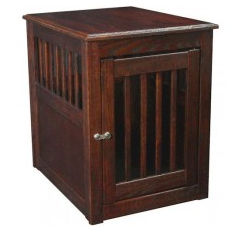 Essential Pet Products 52166 Large Oak End Table Pet Crate  Mahogany