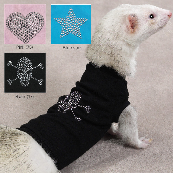 Pet Pals US547 07 19 Biddie Buddies Ferret Rhinestone Tee Lrg Blue