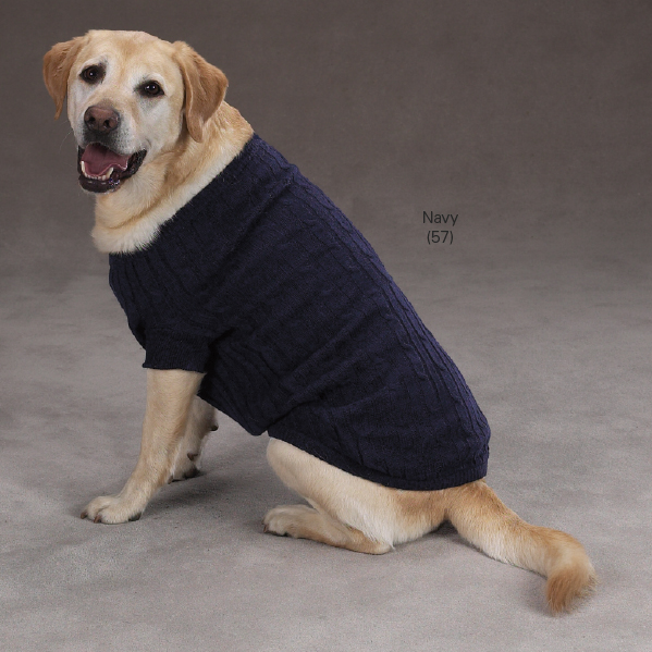 Pet Pals UM8489 24 57 Z amp; Z Cable Knit Crew Neck Sweater Xlg Navy