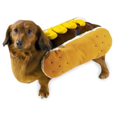 Zw111 10 12 Casual Canine Hot Diggity Dog Costume Sm Mustard