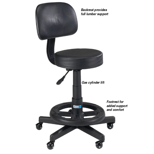 Tp212 12 Master Equipment Grmg Stool Deluxe With Back Rest Q