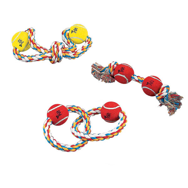 Pet Pals ZW801 13 Rope Toys with Tennis Balls 13 In Bone2 Balls
