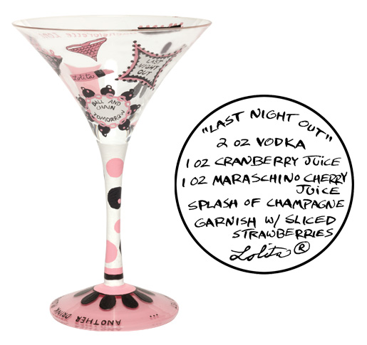 Santa Barbara GLS45595C Lolita Martini Glass Last Night Out