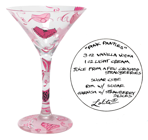 Santa Barbara GLS45511P Lolita Martini Glass Pink Panties
