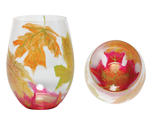 Santa Barbara GLS185511A Lolita Stemless Wine Glass Autumn Winds