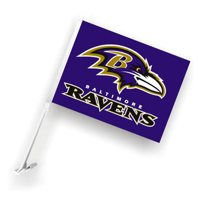 Fremont Die 98931 Baltimore Ravens Car Flag WWall Brackett