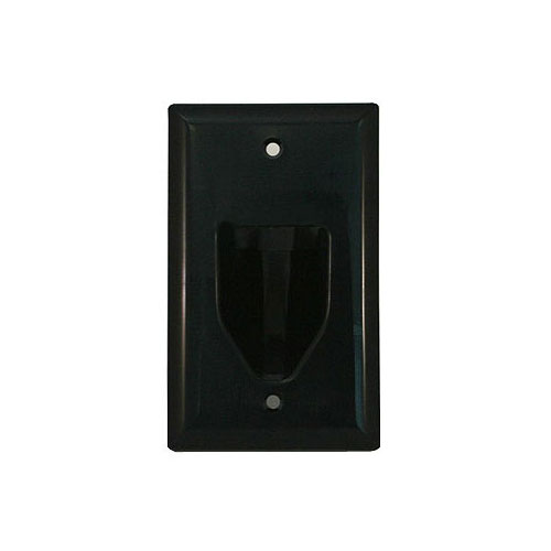 509-n Wall Plate- 1-gang Recessed Low Voltage Cable- Black