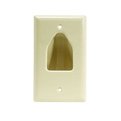 511-n Wall Plate- 1-gang Recessed Low Voltage Cable- Ivory