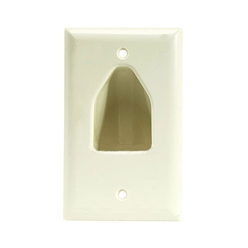 512-n Wall Plate- 1-gang Recessed Low Voltage Cable- Lite Almond