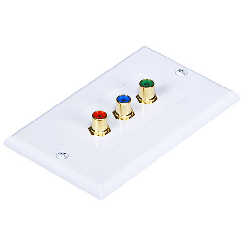 565-n Rca Wall Plate- Component Video 3-rca Gold Plated Connector