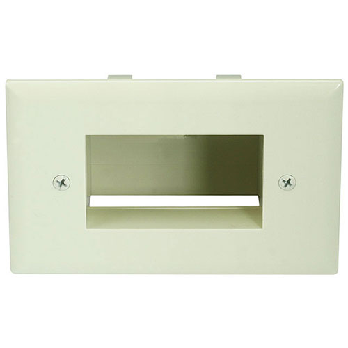 621-n Wall Plate- Recessed Easy Mount Low Voltage Cable- Ivory