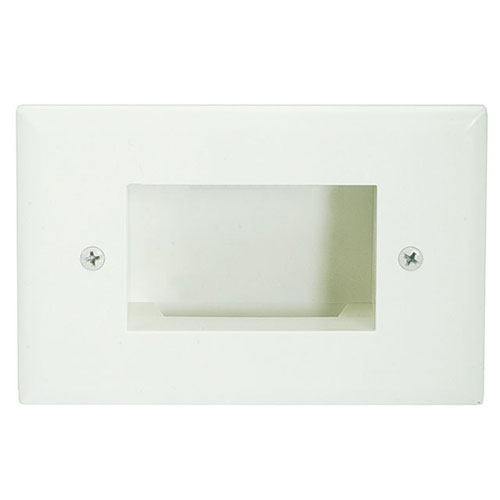 624-n Wall Plate- Recessed Easy Mount Low Voltage Cable, Slim Fit- Lite Almond