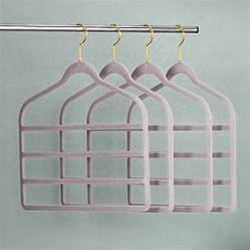 EZ Dropshipper 109HHBR4PCGREYLTC1 Huggable Hangers Bar Hanger Set 4PC Grey