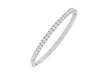 Fine Jewelry Vault GG18WRD131500D121 Diamond Eternity Bangle 18K White Gold  5.00 CT Diamonds Size 7